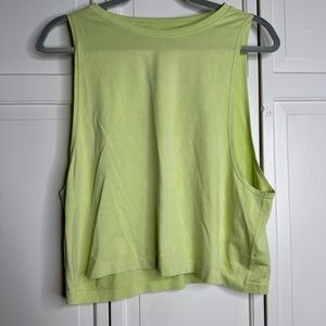 Aerie lime green workout cropped top size medium